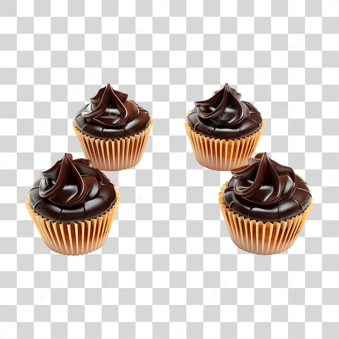 Cupcake de Chocolate PNG Transparente