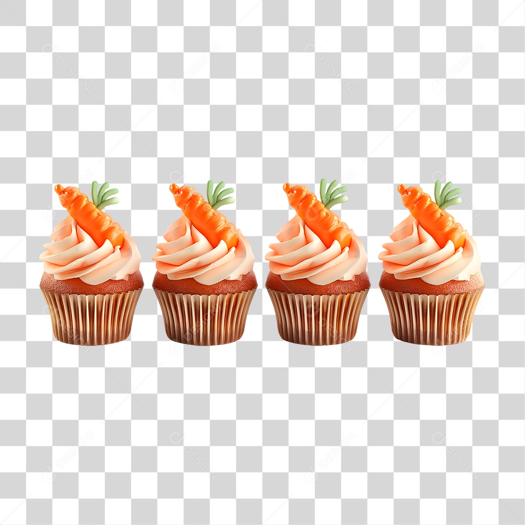 Cupcake de Cenoura PNG Transparente