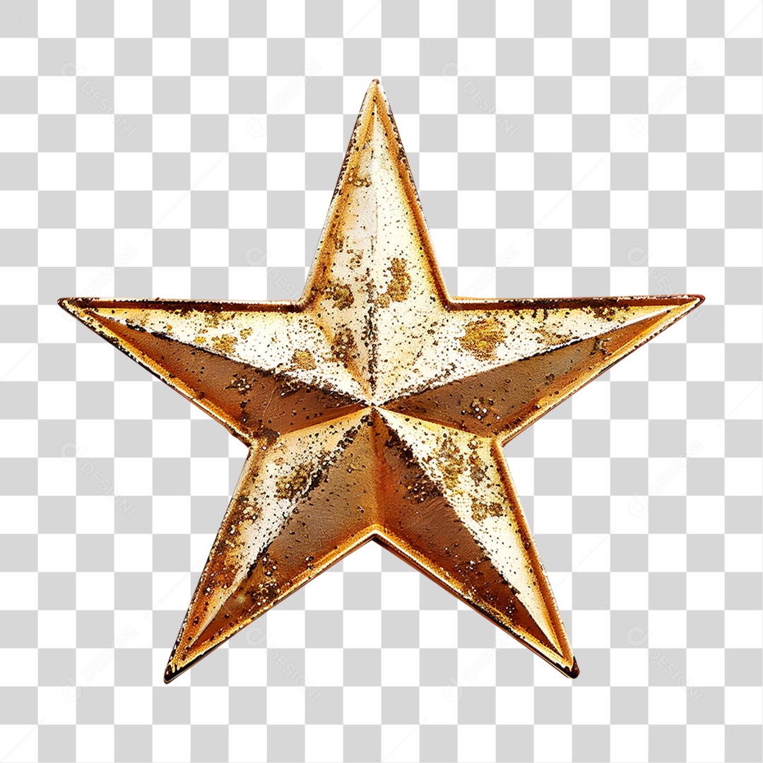 Estrela Dourada PNG Transparente