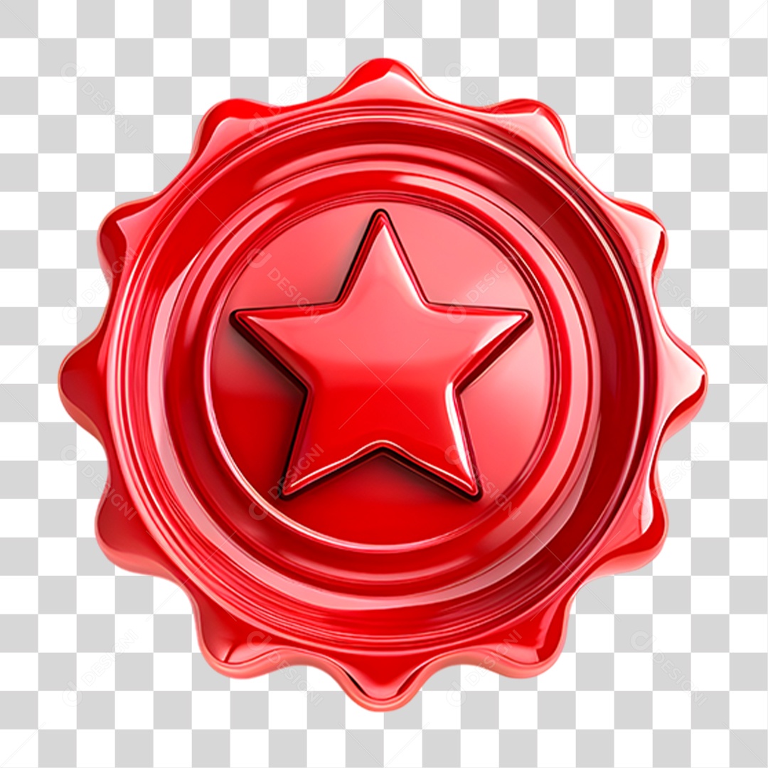 Selo Vermelho PNG Transparente