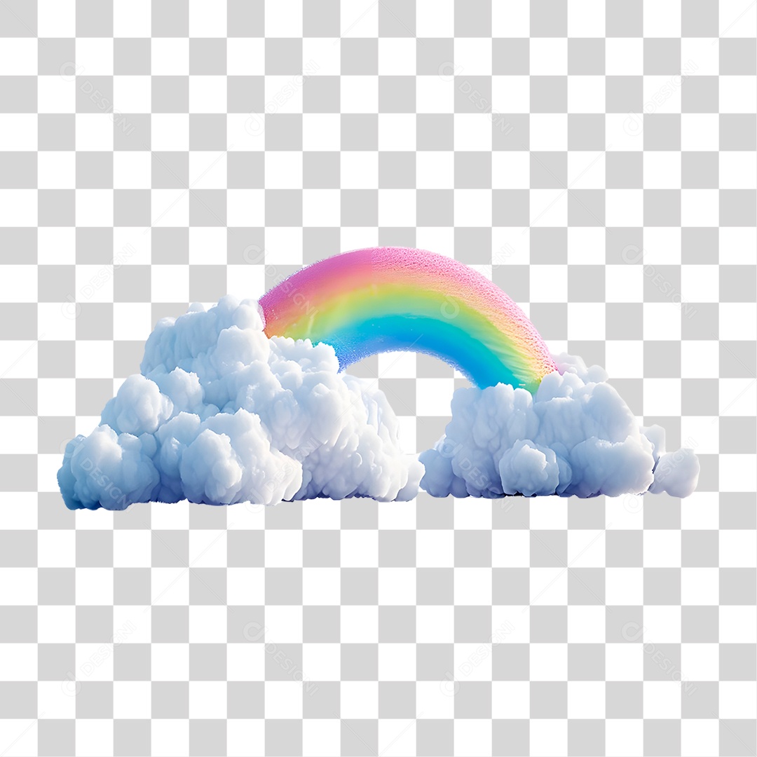 Nuvem com Arco-íris PNG Transparente