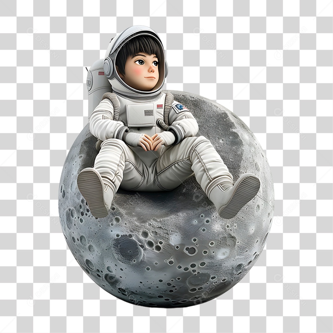 Ícone Astronauta na Lua PNG Transparente
