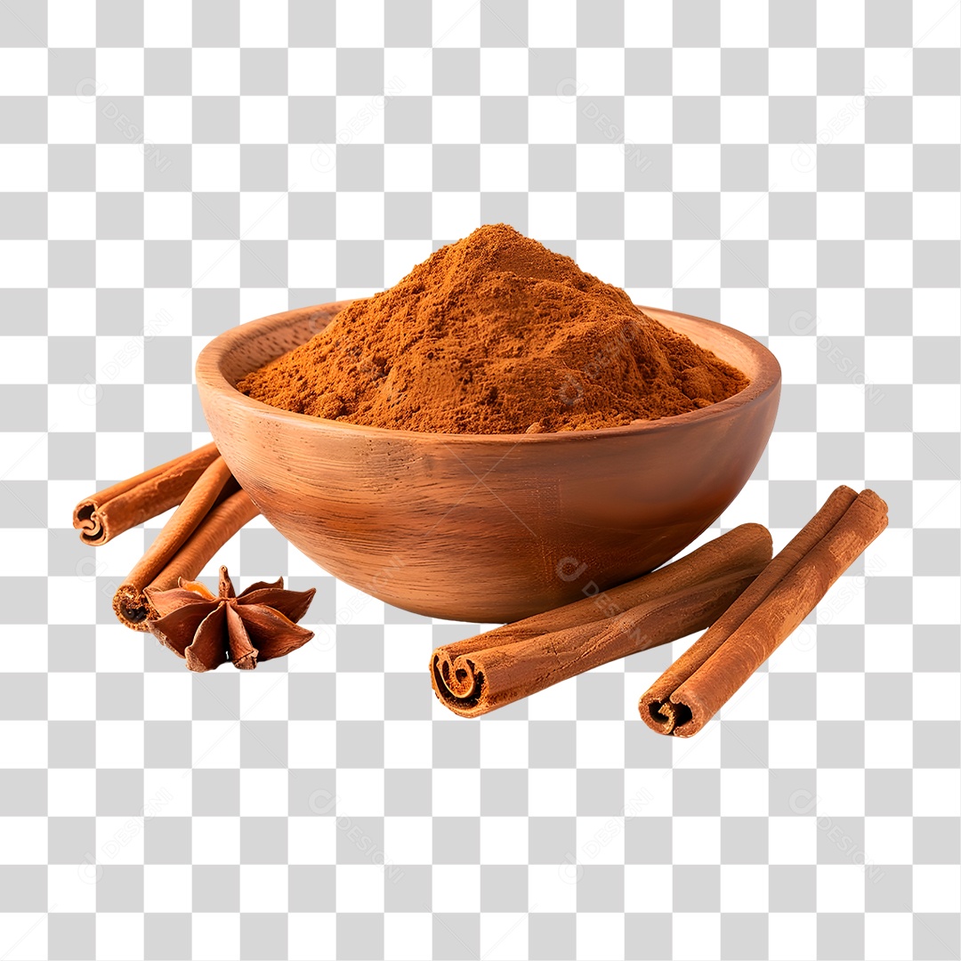 Tigela de Canela em Pó PNG Transparente