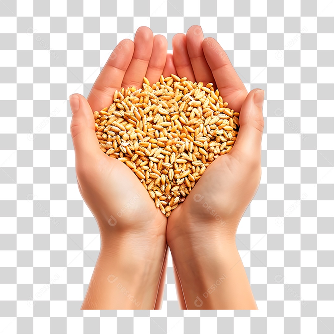 Mão Segurando Trigo PNG Transparente