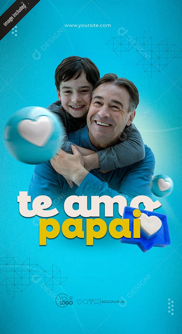 Story Dia Dos Pais 11 de Agosto Te Amo Social Media PSD Editável