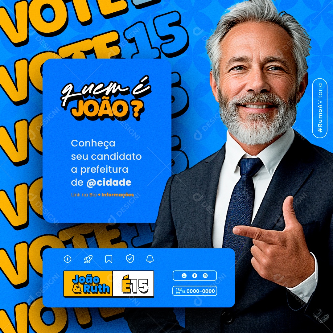 Política Eleições Quem é João Social Media PSD Editável