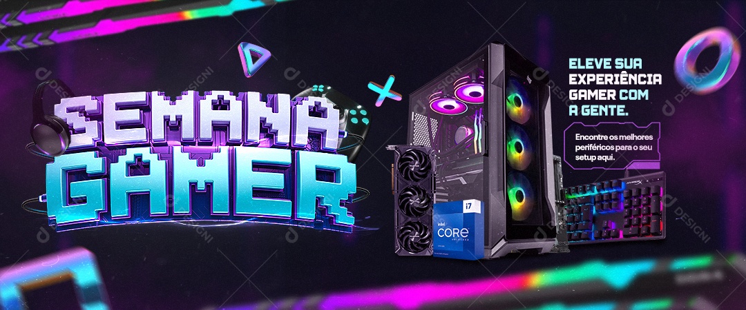 Social Media Banner Semana Gamer PSD Editável