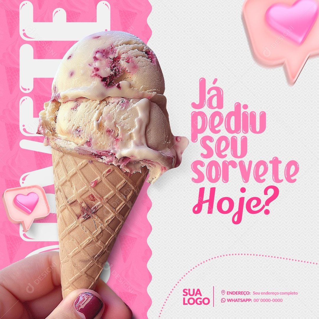 Social Media Sorveteria Já Pediu o seu PSD Editável