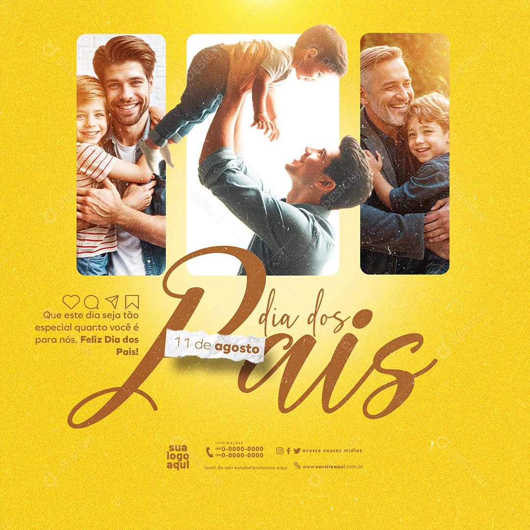Social Media Dia dos Pais 11 de Agosto PSD Editável