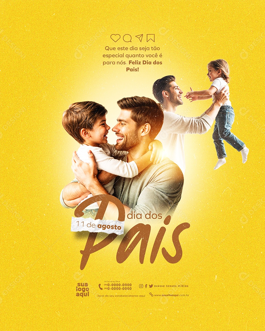 Social Media Dia dos Pais 11 de Agosto PSD Editável