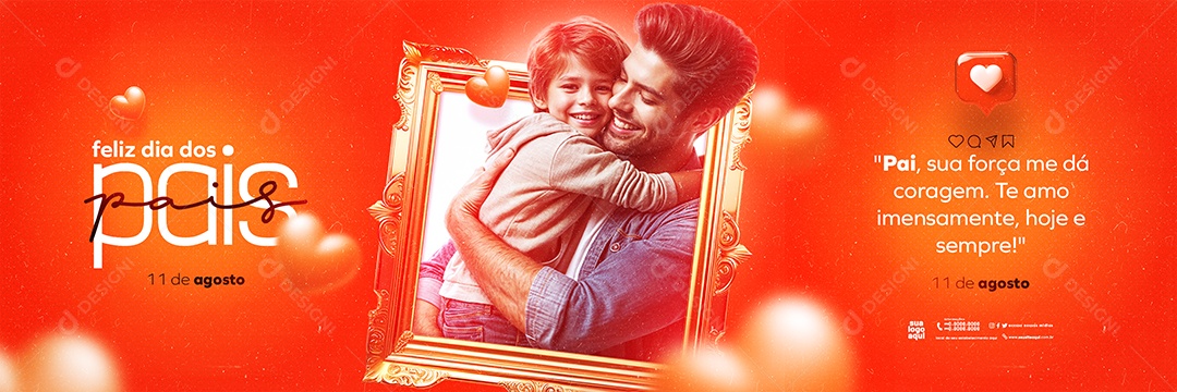 Carrossel Feliz Dia dos Pais 11 de Agosto Social Media PSD Editável