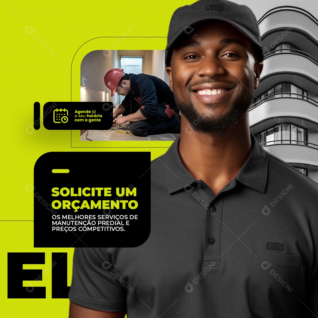 Solicite um Orçamento Social Media PSD Editável