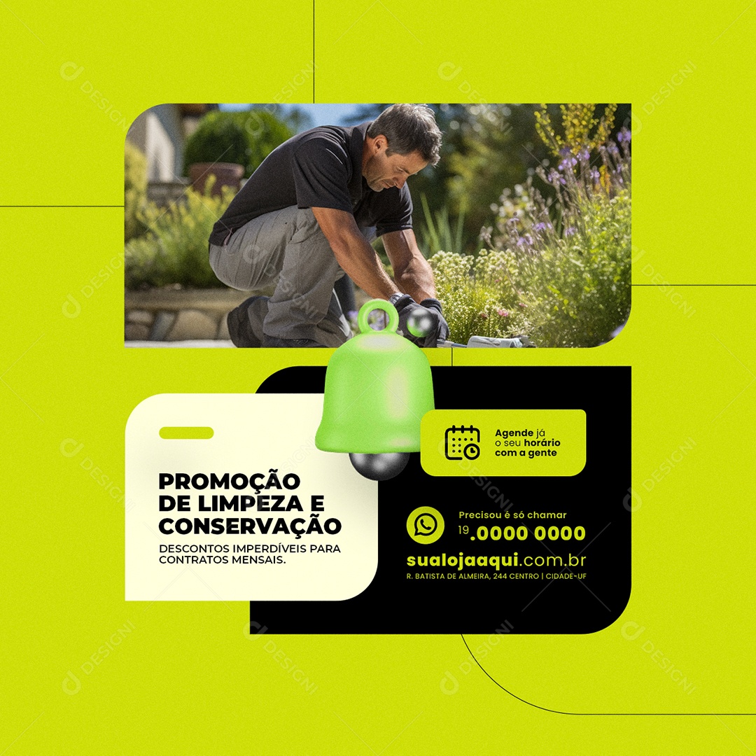Promoção de Limpeza e Conservação Social Media PSD Editável