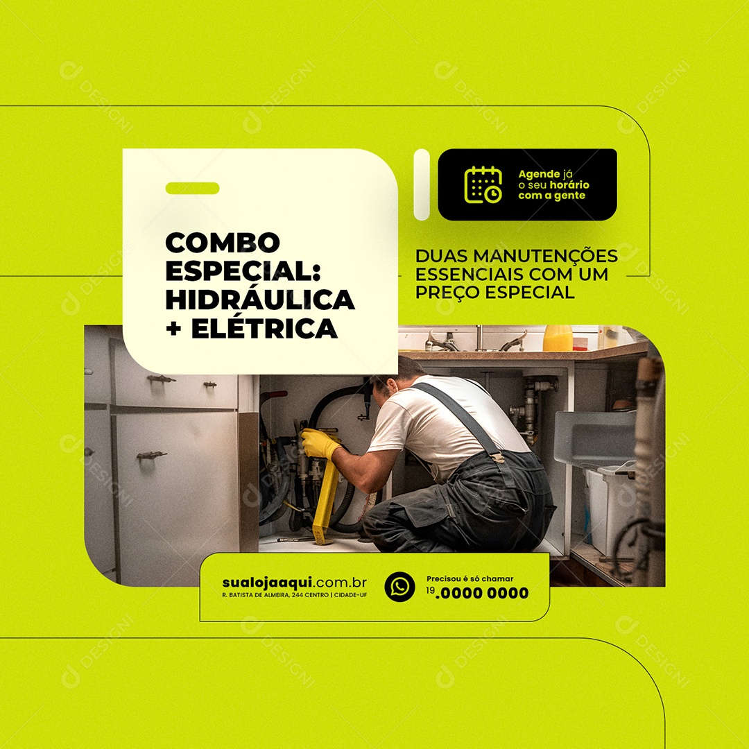 Combo Especial Hidráulica mais Elétrica Social Media PSD Editável