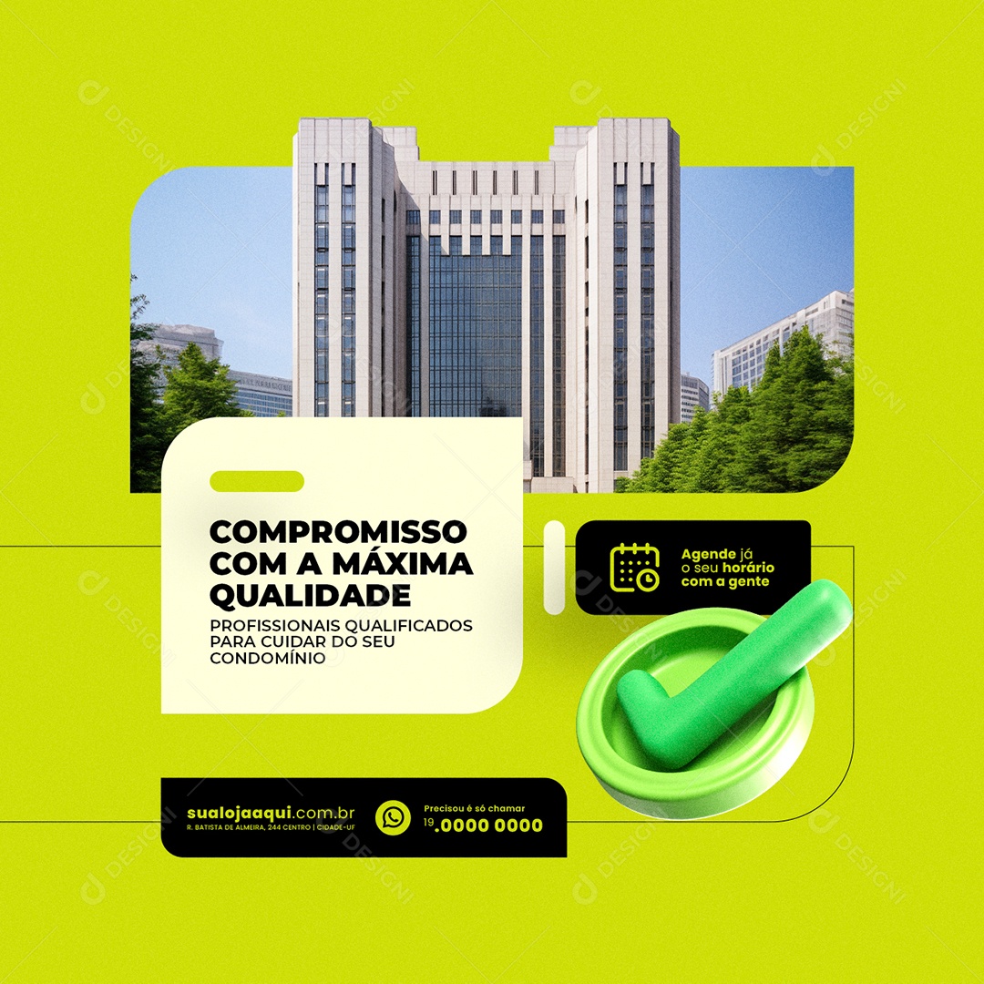 Copromisso com a Máxima Qualidade Social Media PSD Editável