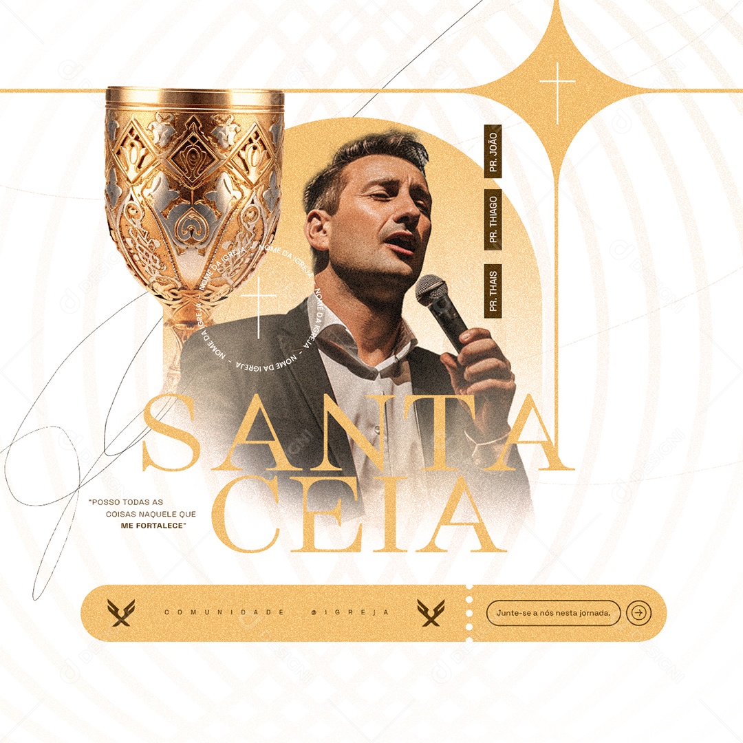 Posso todas as Coisas Naqueles que me Fortalece Santa Ceia Social Media PSD Editável