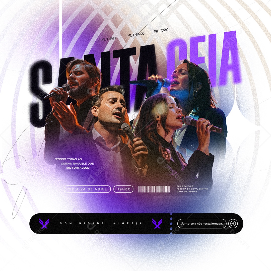 Culto de Santa de Ceia Posso todas as Coisas Naquele que me Fortalece Social Media PSD Editável