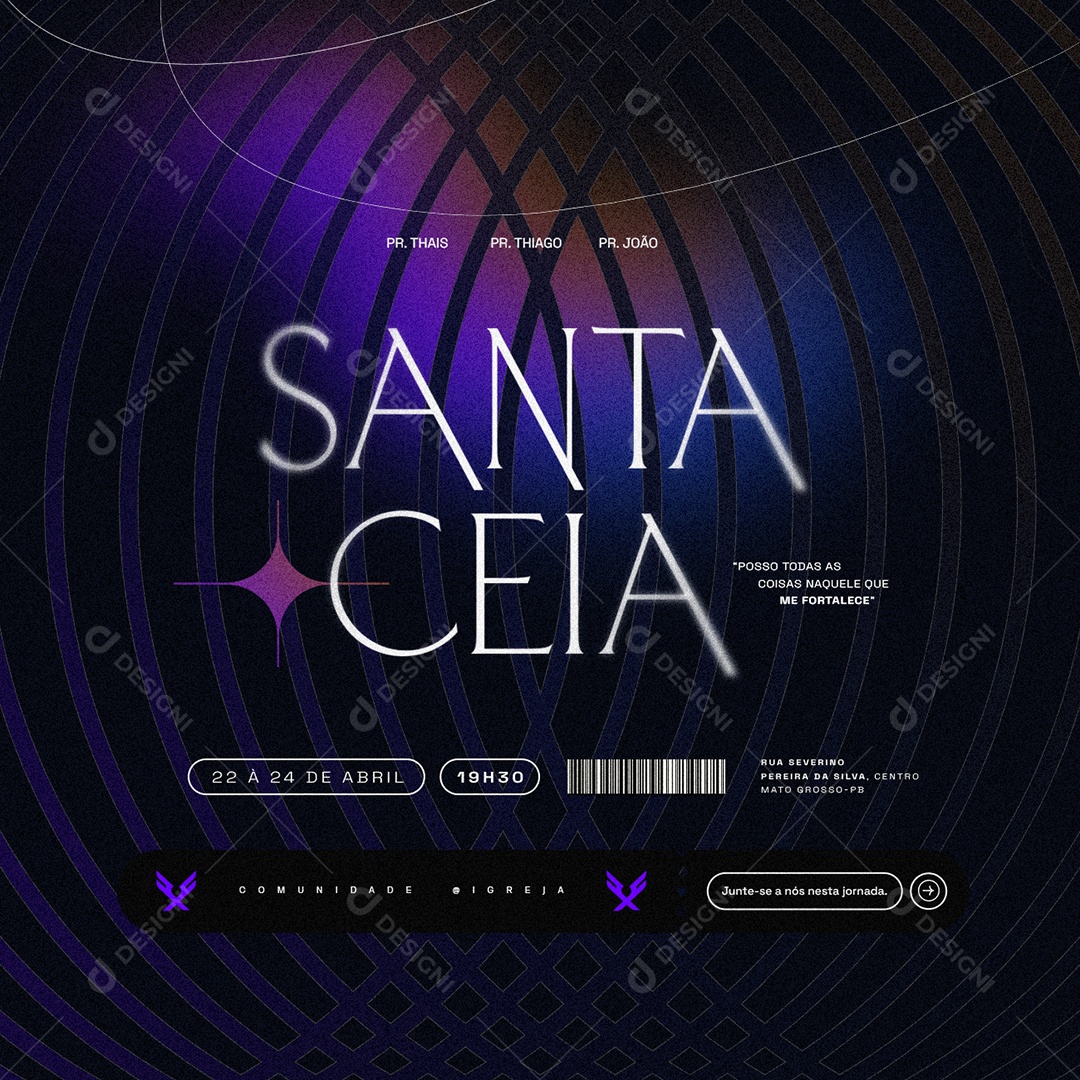 Santa Ceia Posso todas as Coisas Naqueles que me Fortalece Social Media PSD Editável