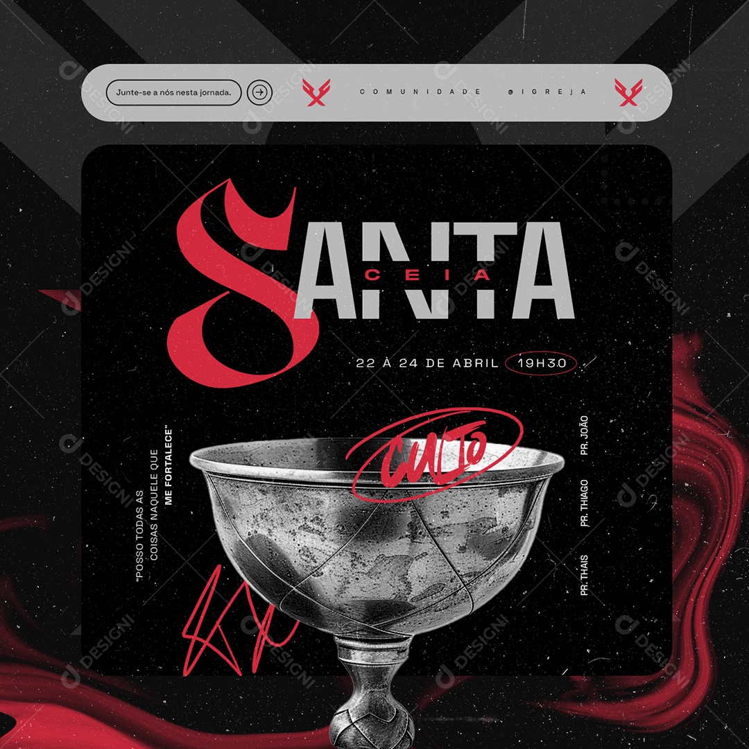 Santa Ceia 22 a 24 de Abril Social Media PSD Editável
