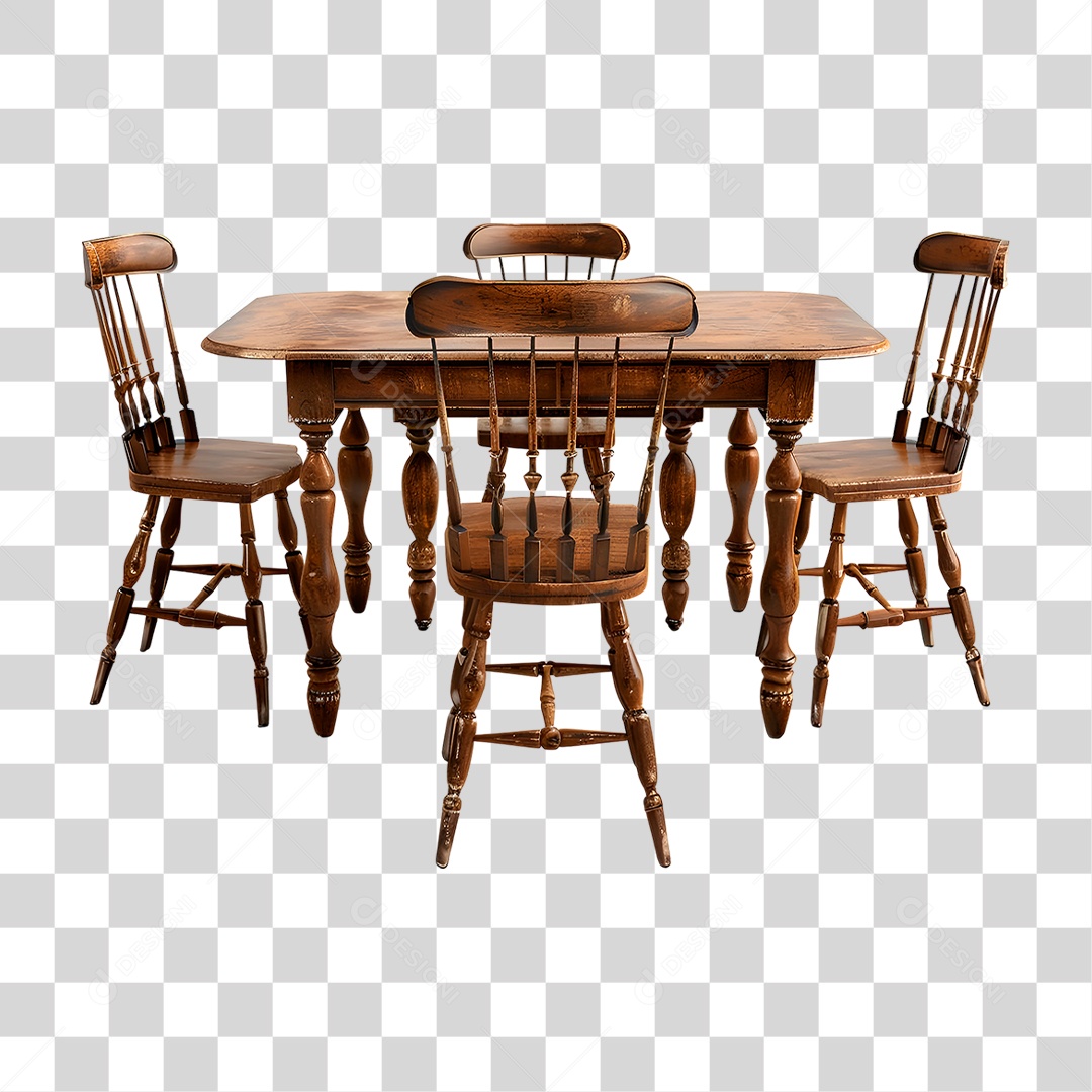 Mesa de Madeira PNG Transparente