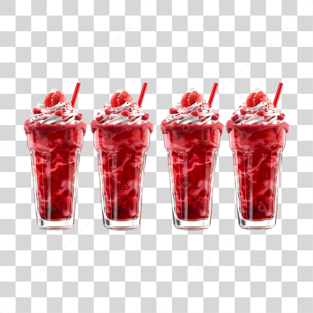 Milk-shake de Morango PNG Transparente