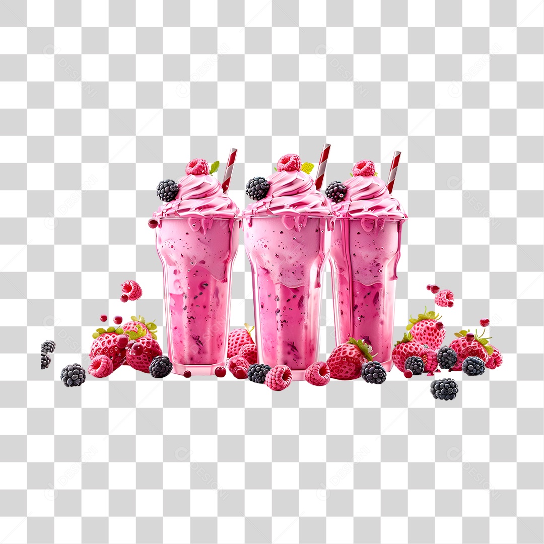 Milk-shake de Morango Sorvete Sorveteria PNG Transparente