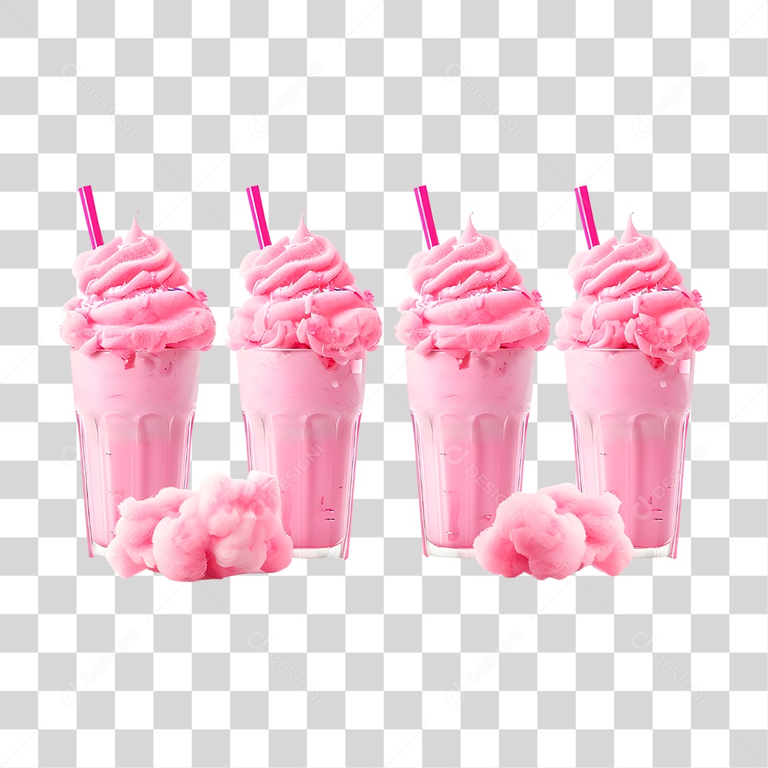Milk-shake de Morango PNG Transparente