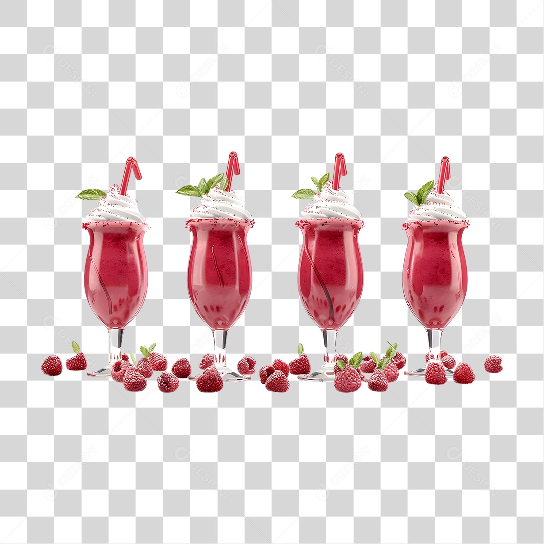 Milk-shake de Morango PNG Transparente