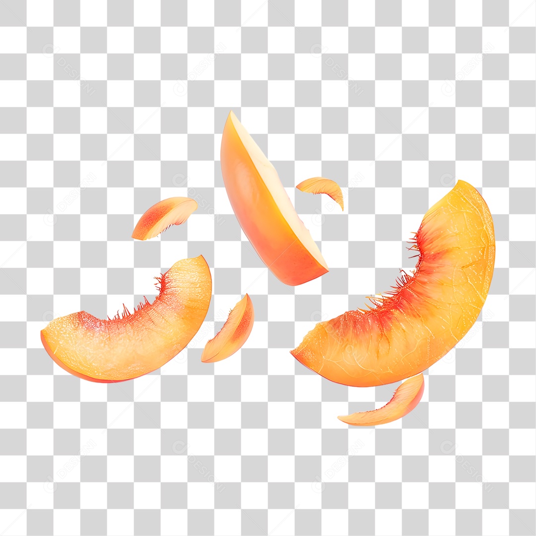 Fatia de Pêssego PNG Transparente
