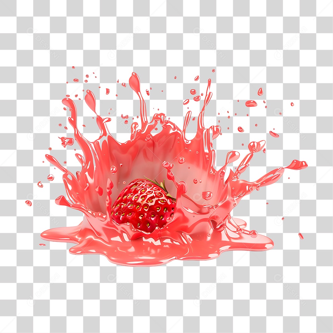 Suco de Morango PNG Transparente