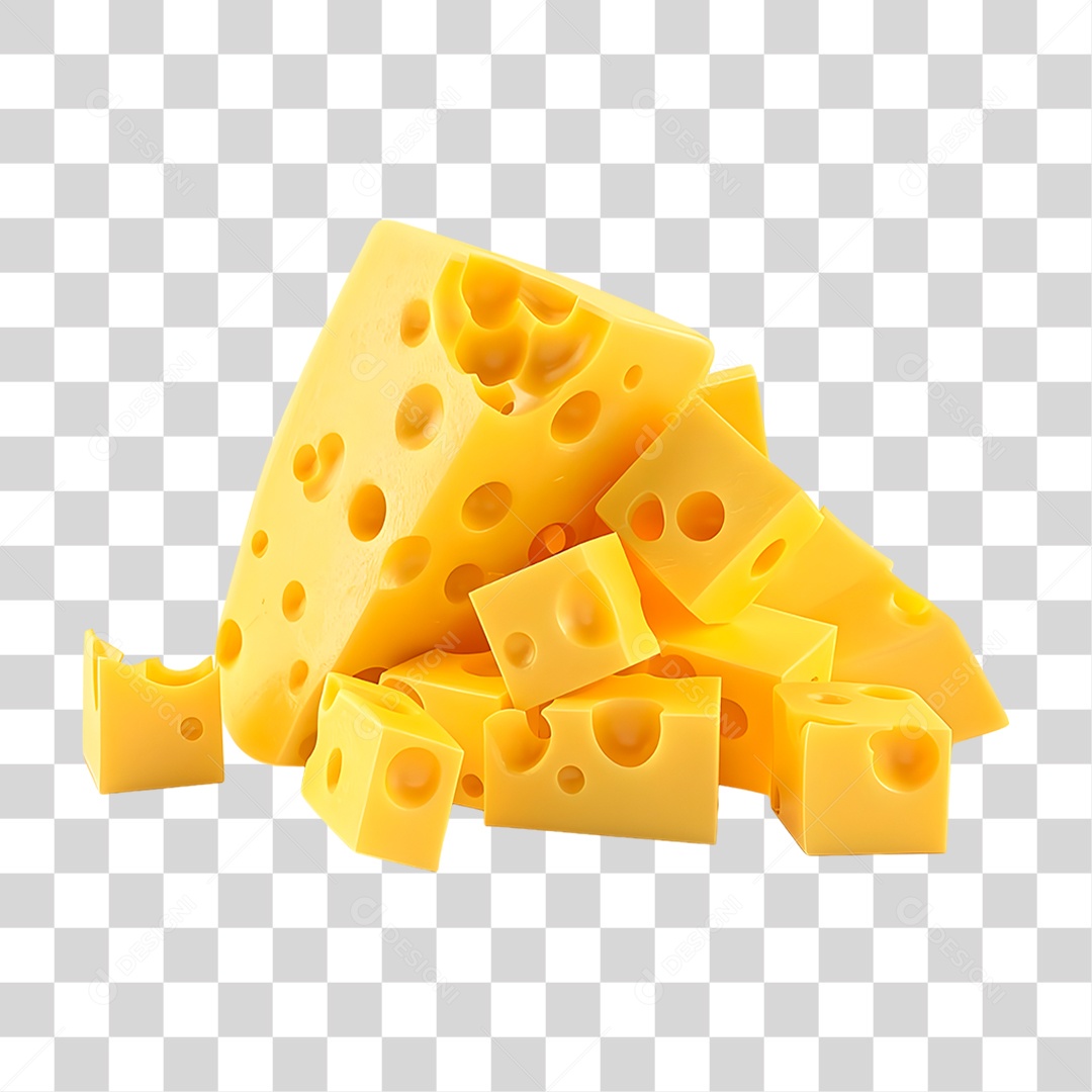 Queijo Fatiado PNG Transparente