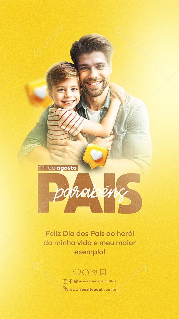 Father's Day Story August 11th Congratulations Social Media PSD Editable