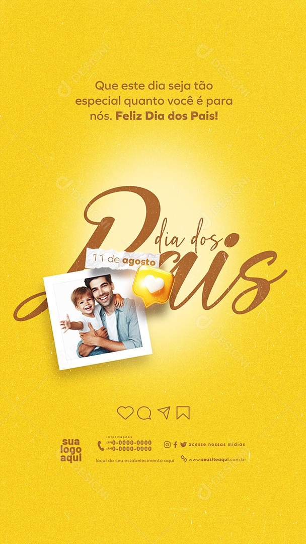 Story Dia dos Pais 11 de Agosto Social Media PSD Editável