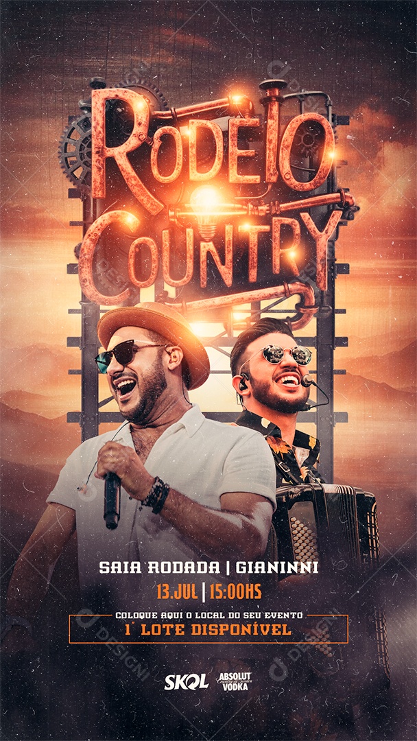 Story Rodeio Country Saia Rodada Gianinni Social Media PSD Editável