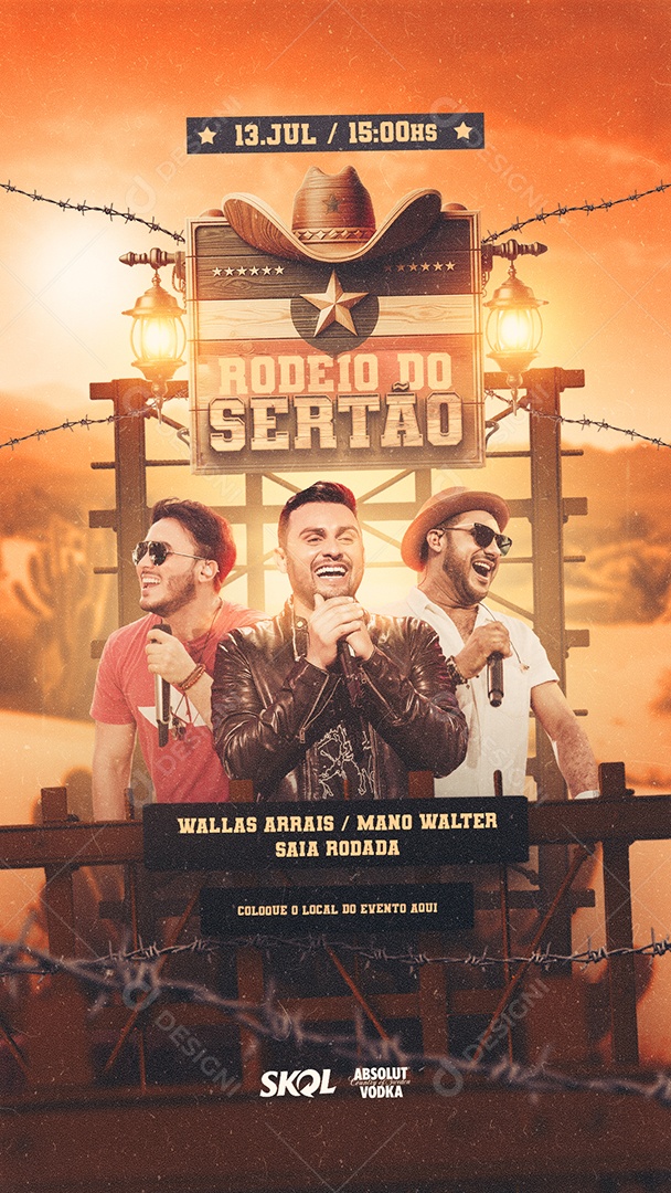 Story Rodeio do Sertão Wallas Arrais Mano Walter Social Media PSD Editável