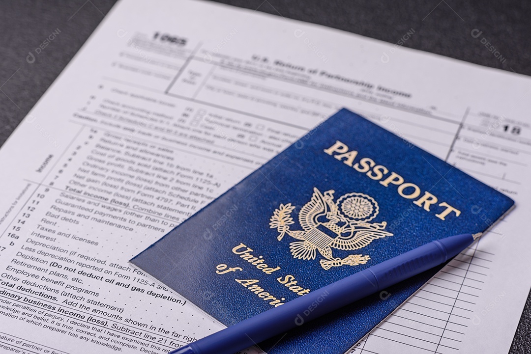 Formulário 1065 do IRS, Retorno de Renda de Parceria dos EUA em branco. Relatórios fiscais de cidadãos dos EUA