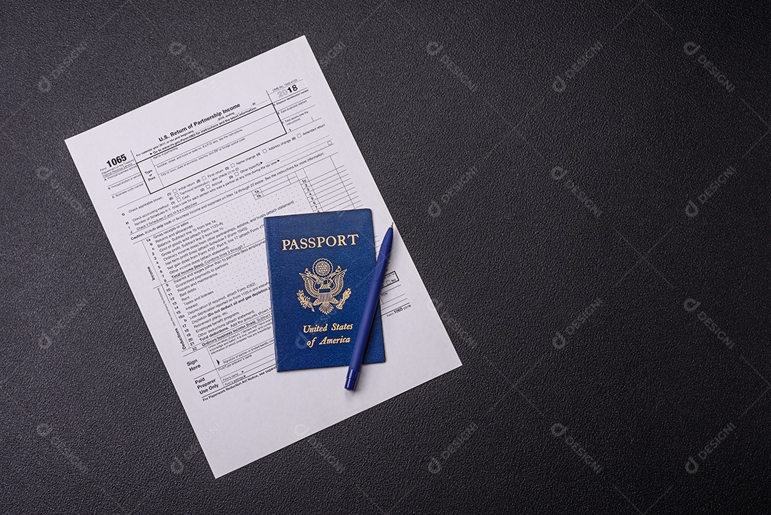 Formulário 1065 do IRS, Retorno de Renda de Parceria dos EUA em branco. Relatórios fiscais de cidadãos dos EUA