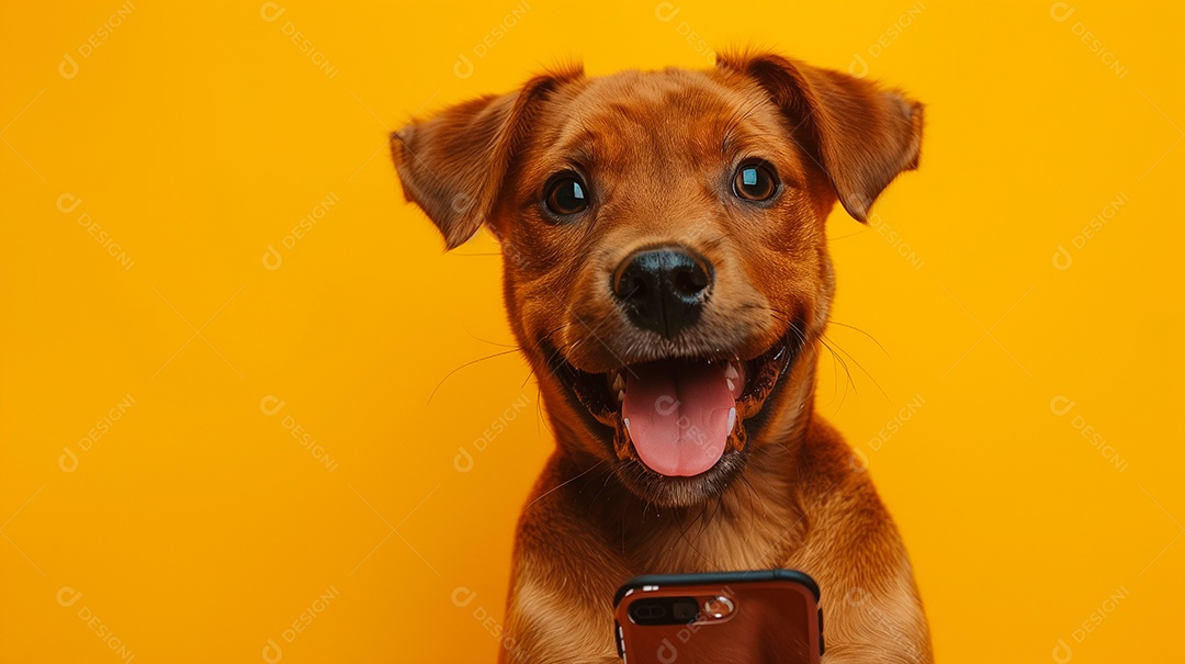 Cãozinho com celular