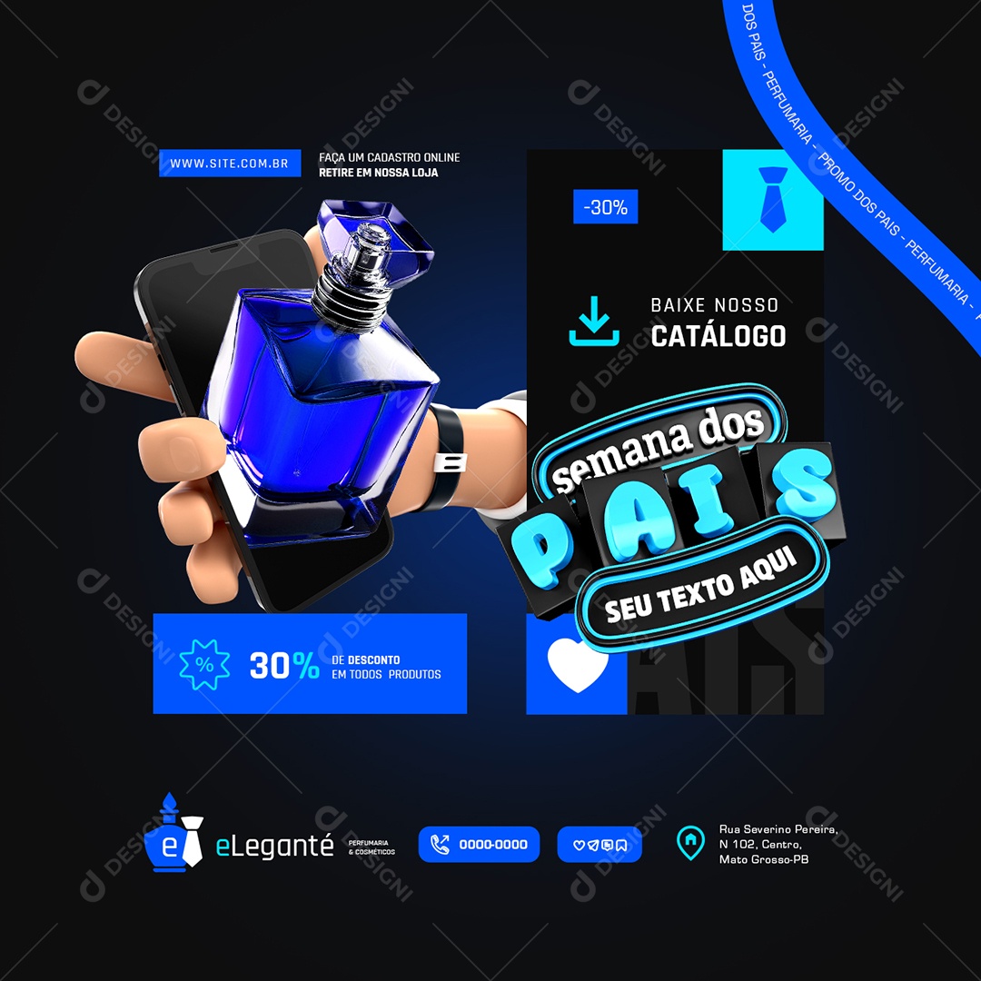 Semana dos Pais Social Media PSD Editável