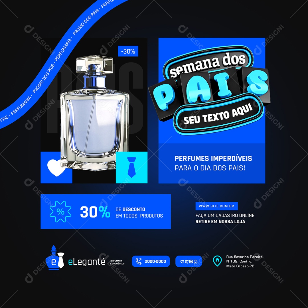 Semana Dos Pais Perfumes Imperdíveis Social Media PSD Editável