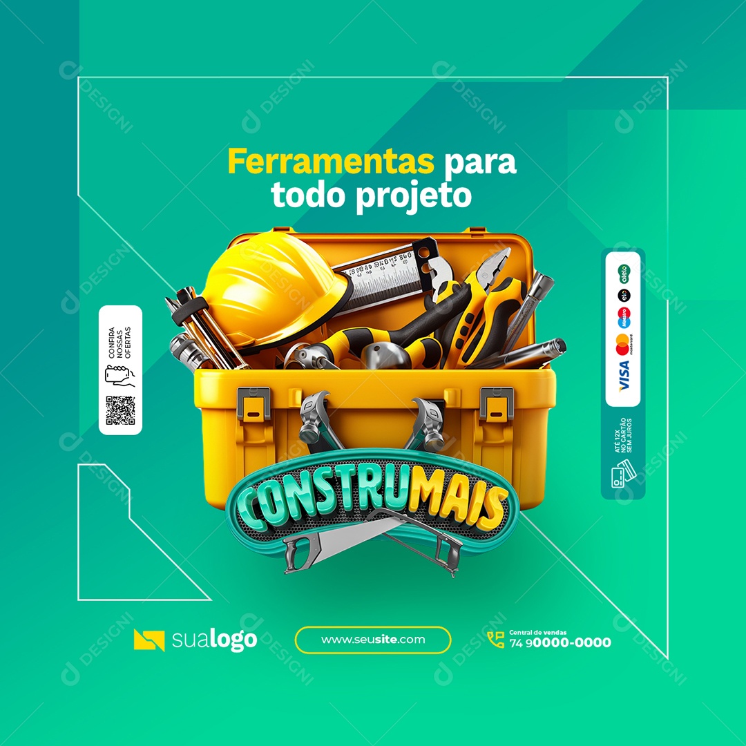 Construmais Ferramentas para tudo Projeto Social Media PSD Editável