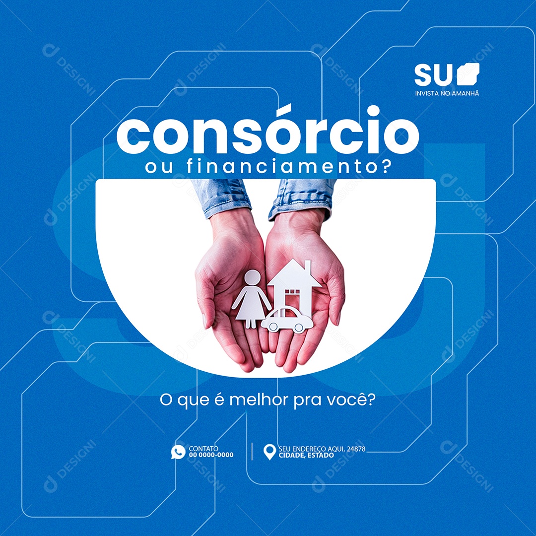 Imobiliária Consórcio ou Financiamento Social Media PSD Editável