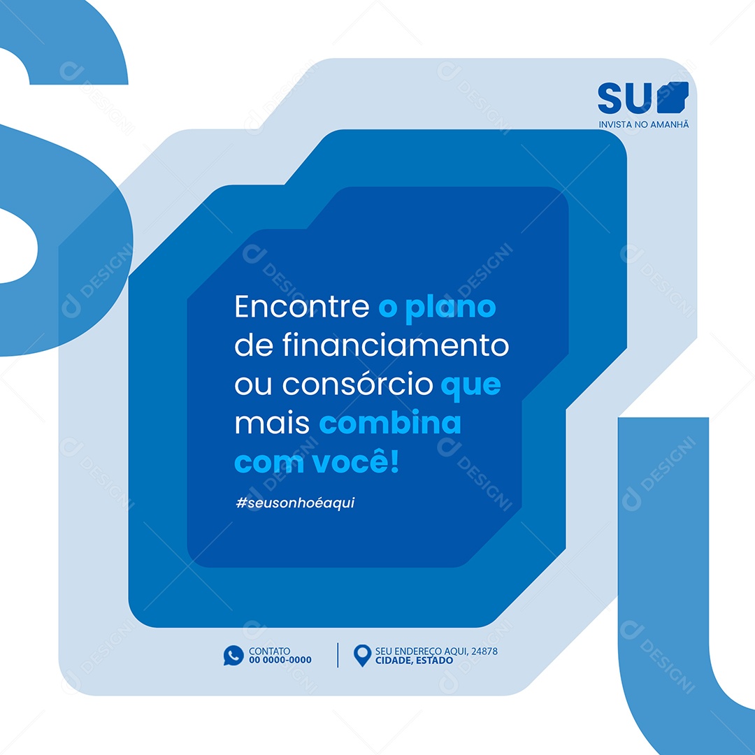 Imobiliária Encontre o Plano de Financiamento Social Media PSD Editável