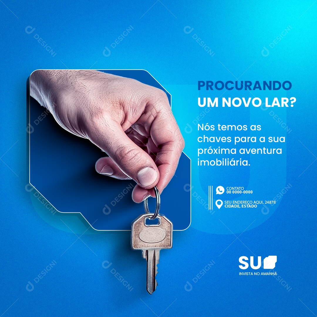 Imobiliária Procurando um Novo Lar Social Media PSD Editável