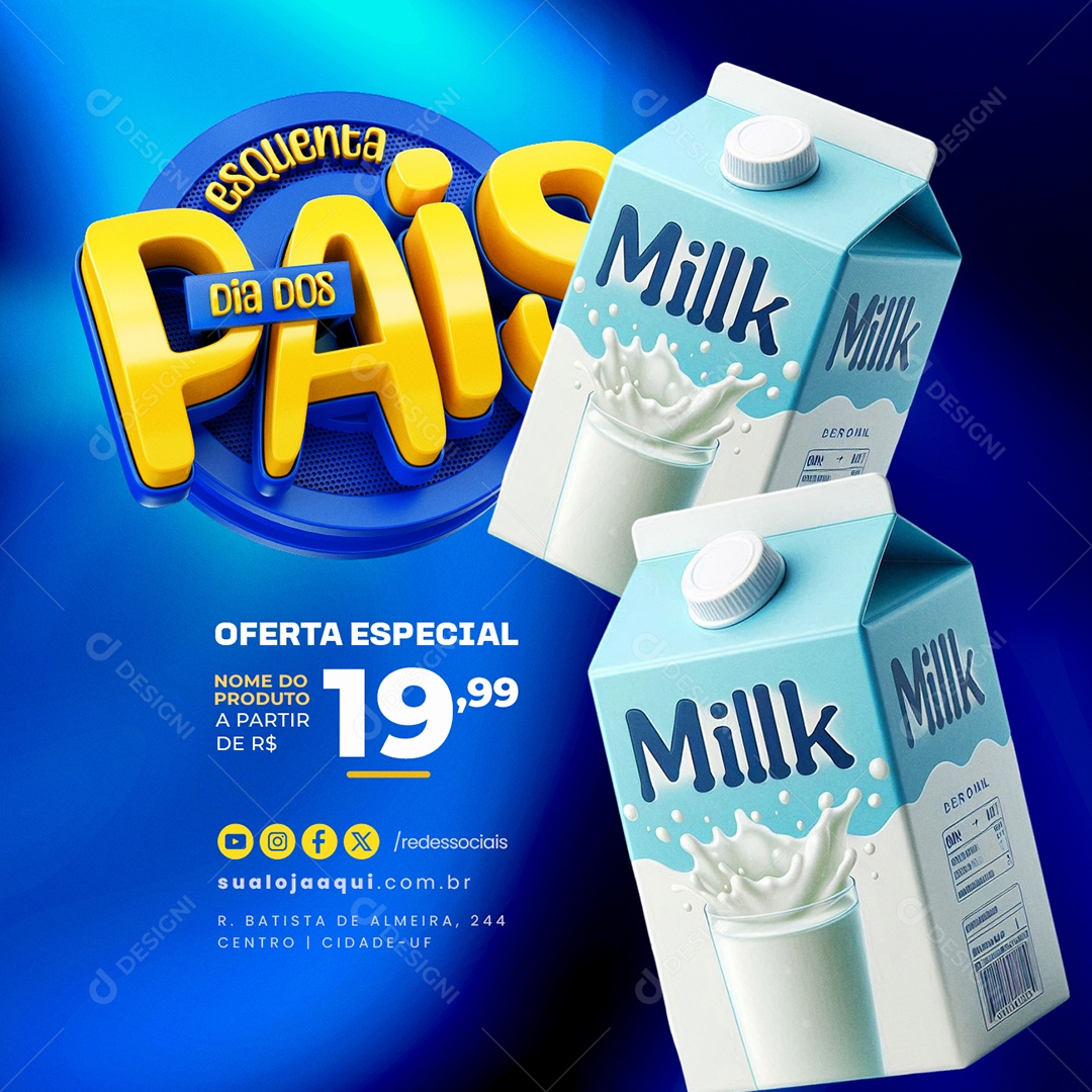 Esquenta Dia dos Pais Ofertas Especial Social Media PSD Editável