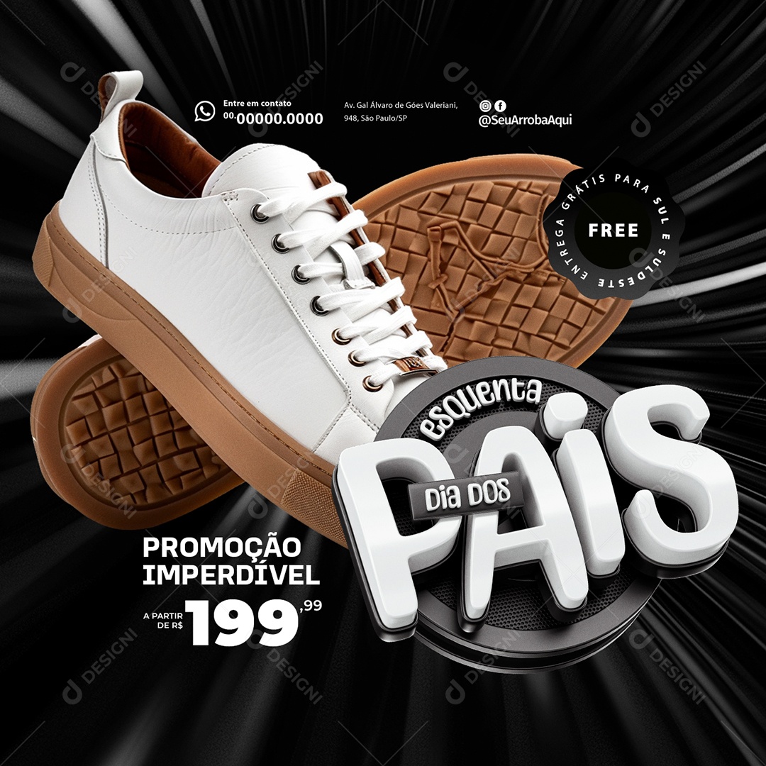 Esquenta Dia dos Pais Social Media PSD Editável