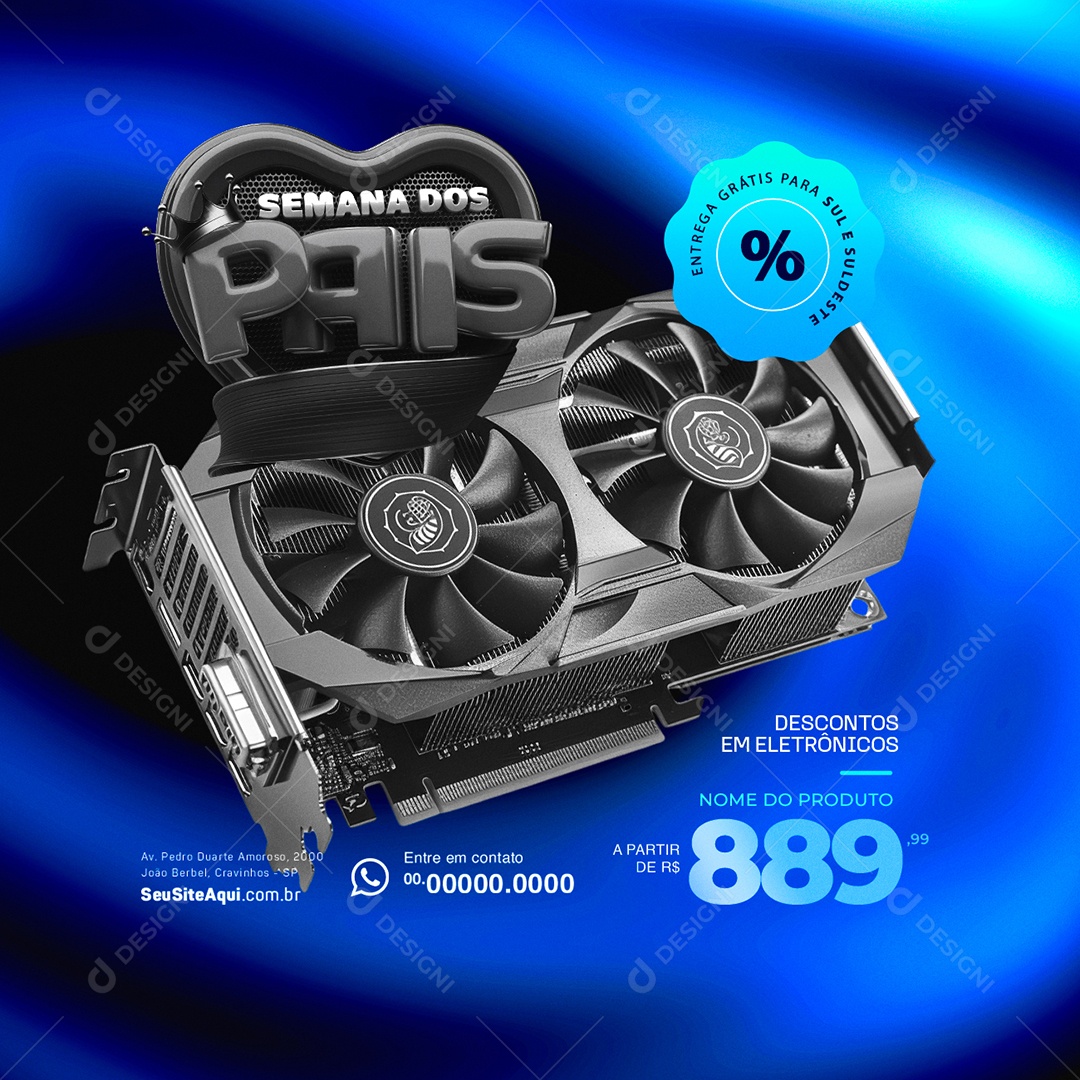 Semana dos Pais Descontos em Eletrônicos Social Media PSD Editável