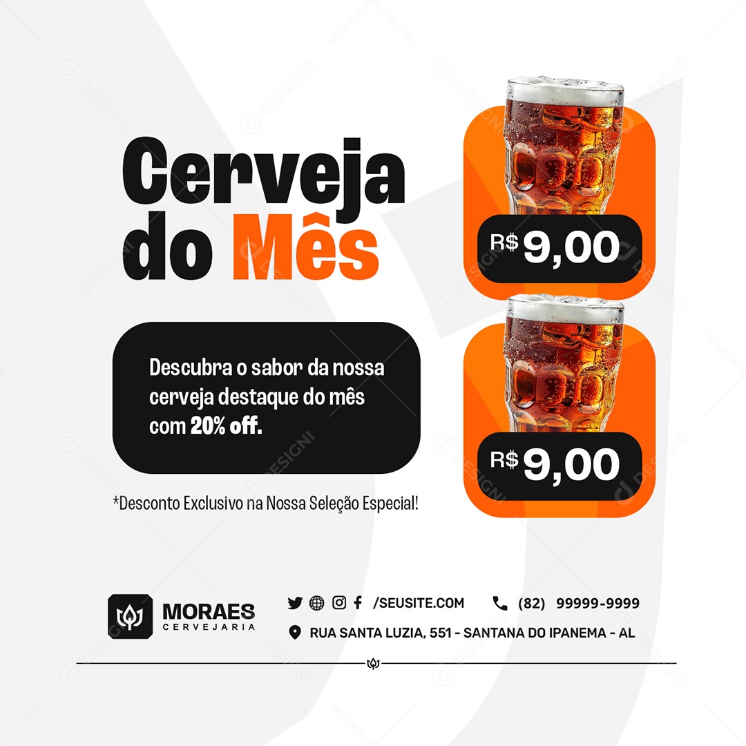 Cerveja do Mês Social Media PSD Editável