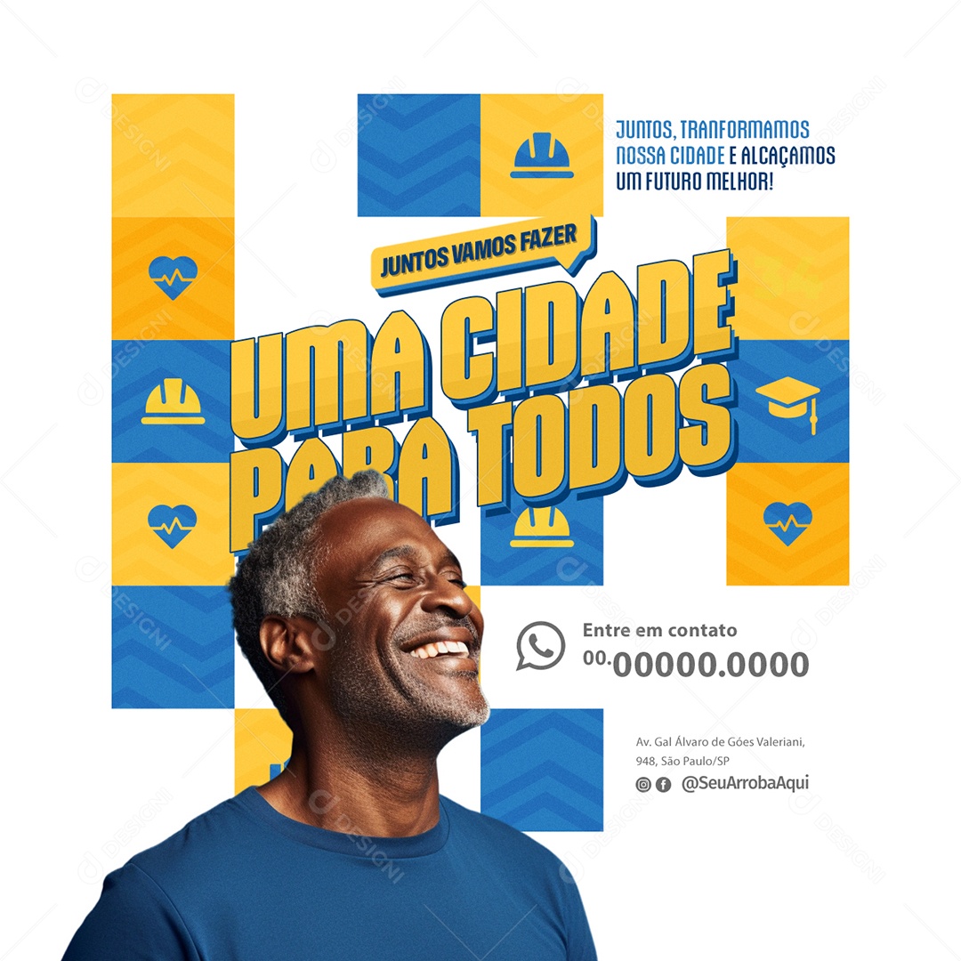 Política Juntos Vamos Fazer uma Cidade para todos Social Media PSD Editável