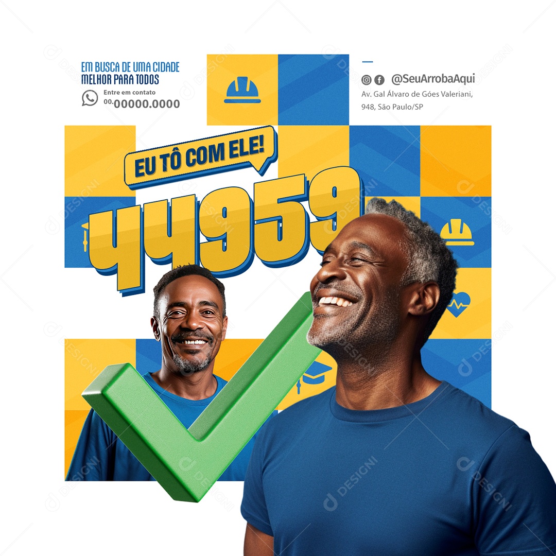 Política Eu to com Ele Social Media PSD Editável